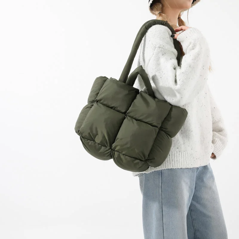 Customizable logo Quilted Tote Bags Puffer Shoulder Purses Bubble Bag Quilted Tote Bags