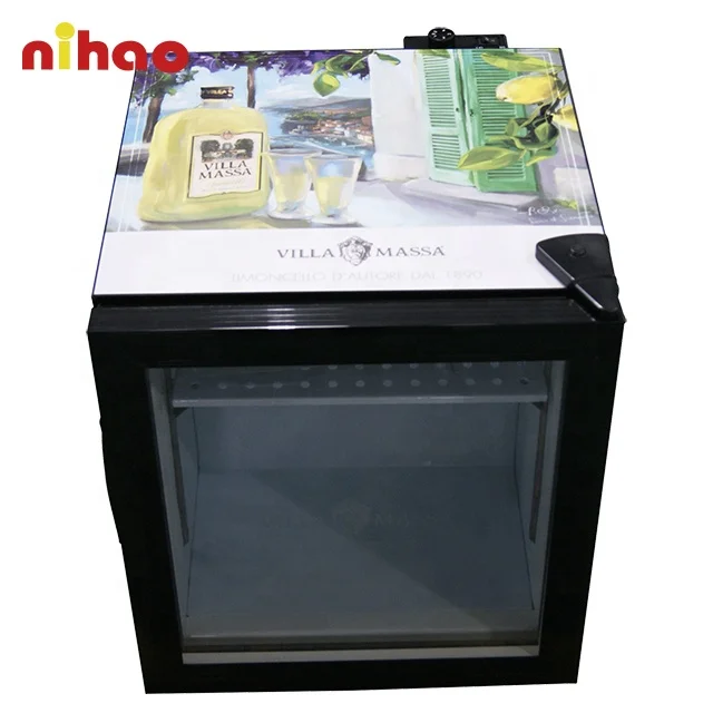 NIHAO customized portable small mini bar car fridge glass door for indoor outdoor bar promotion