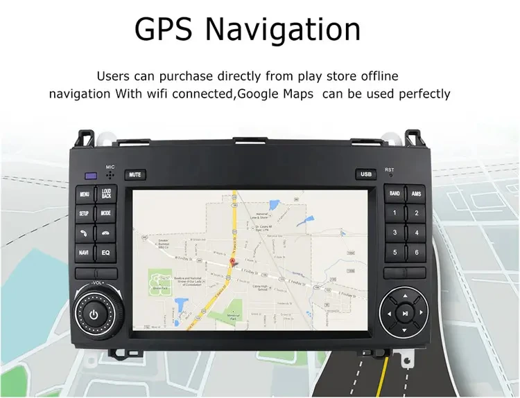 7-дюймовый 2-диновый динамик Android Bluetoothh GPS навигация Carplay автомобильный видеоплеер для Mercedes Benz B класса B200 радио 2006-2011