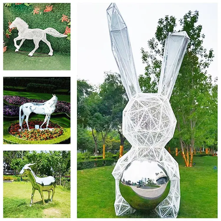 Абстрактная Декоративная скульптура животного из нержавеющей стали под заказ, оптовая продажа