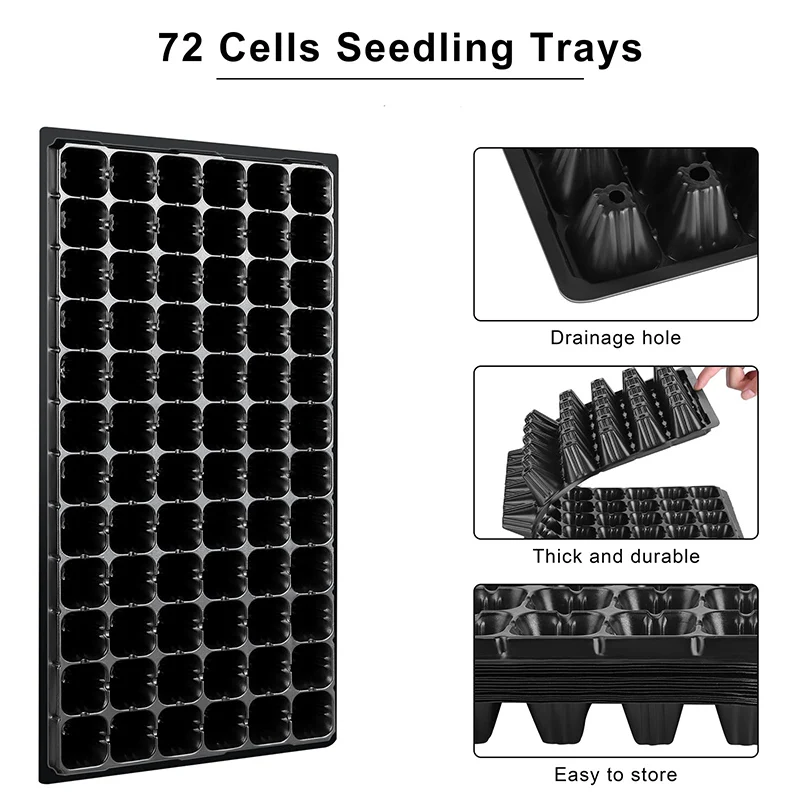 Wholesale Durable 21 32 50 72 105 128 Cells Seed Plant Germination Vegetables Flower Growing Tray Garden Seedling Nursery Trays