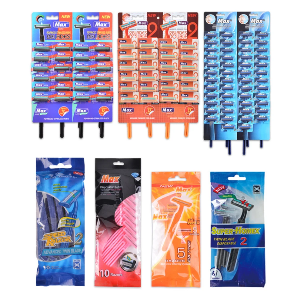 Factory Wholesale Hotel Disposable Razor Fixed Head Tiwn Blades Shaving Razor Disposable Face Razor