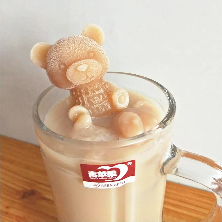  Bear ice mold silicone three dimensional lattice box milk tea sculpture chocolate creative