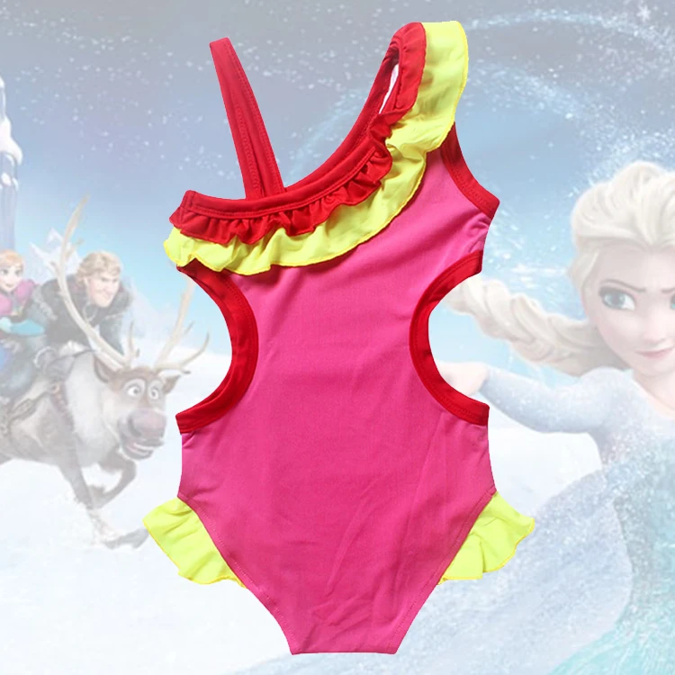
Wholesale Cute Fashion Little Girls Baby Kids Anime Cartoon Printed Ruffle Swimsuits One Piece Swimwear For Children 
