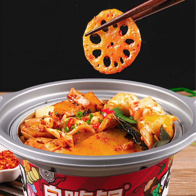 Spicy hot pot self-heating dry hot pot convenient quick 415g / barrel easy to carry anytime anywhere to eat hot pot