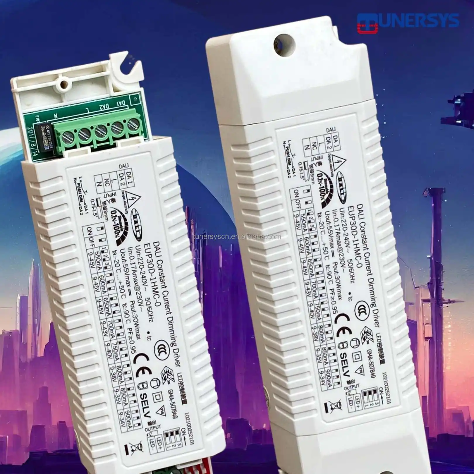 TUNERSYS 60 Вт 7 дюймов 30-50 В 900ma 45 24 360 Dc 100-265 переменного тока Постоянное напряжение Dali Led Driver