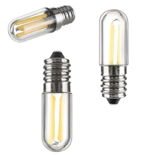 1W 2W 4W Lamp COB Dimmable Bulbs Cold / Warm White 110V 220V Mini E14 E12 LED Fridge Freezer Filament Light
