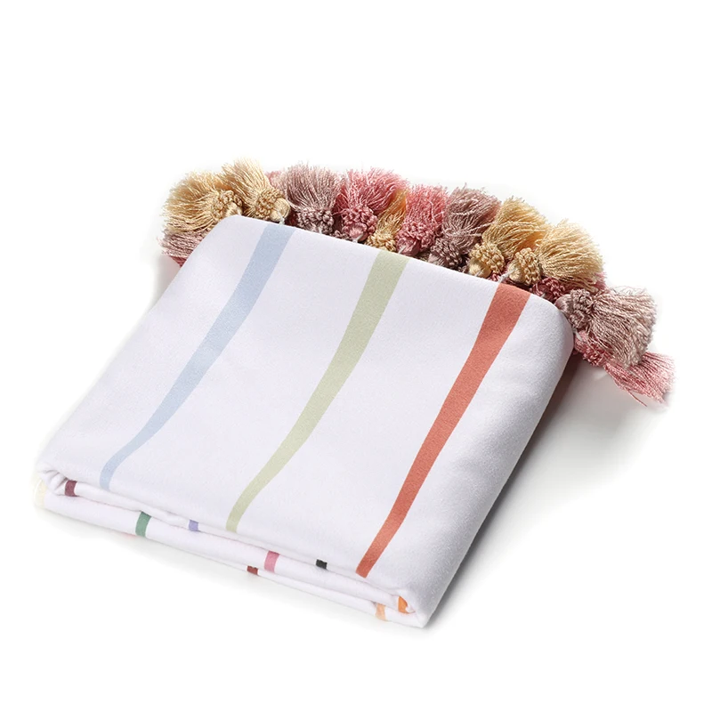 Amazon Best Selling Luxury Large size Custom Logo 100*180CM turkish beach towel with tasse