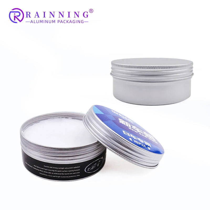 250ml Aluminum Jar With Screw Lid Silver Color Round Shape Metal Packaging Hair Wax Cosmetic Container Candle Tins with Lid 8oz