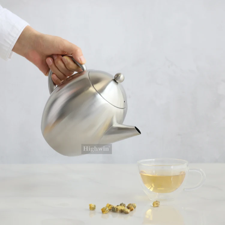 Highwin Factory Wholesales Stainless Steel Metal Unbreakable Tea Infuser Teapot