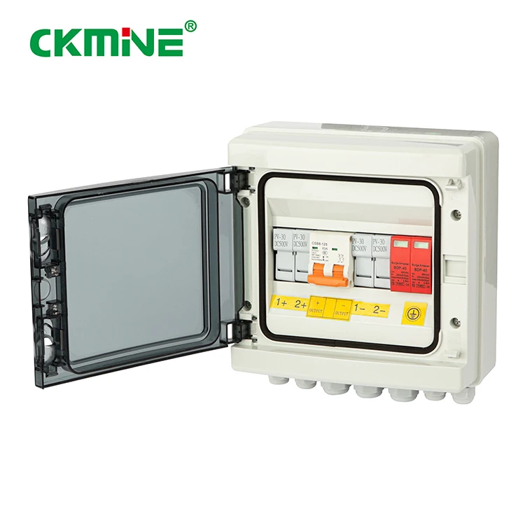 CKMINE 2 in 1 out 1000V 32A PV Combiner Box 2 String solar waterproof distribution junction bus boxes for solar panel system