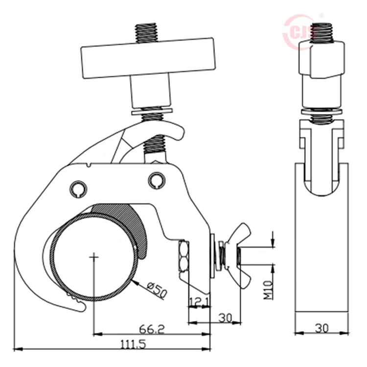 G hook fast truss pipe clamp load 250kg aluminum truss hook