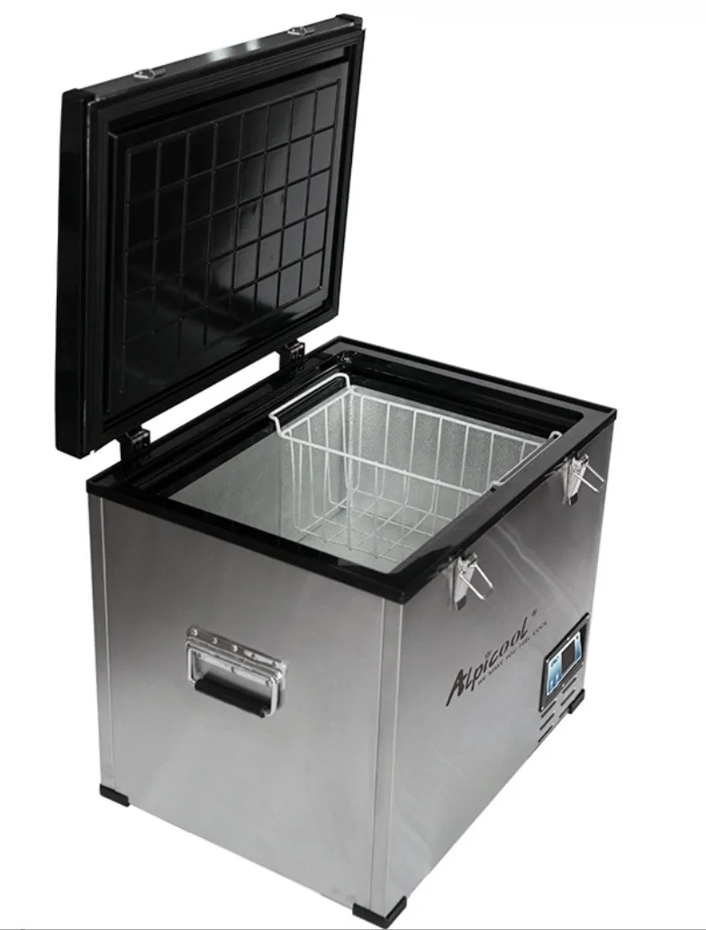 Portable Freezer BD45 45 Liters DC 12V 24V Car Refrigerator With Stainless Steel Case