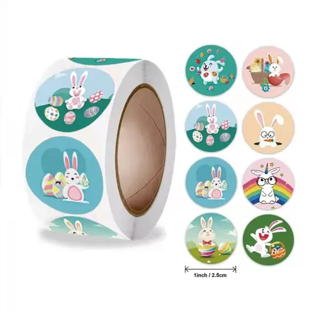 Happy Easter Good Price New Product Label Tape Sealing Sticker Bunny Gift Sticker