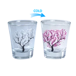 OEM Japanese custom blank sublimation color changing small glasses cup bullet shot sake glass