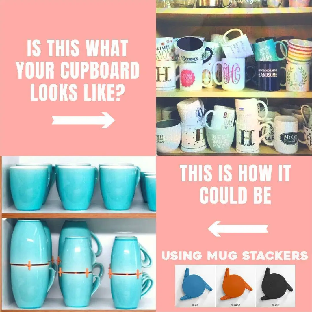 Retractable Adjustable Cup Holder Stackable Mug Organizers Cup Coasters Drinkware Stacker Organizer Coffee Cup Stacker