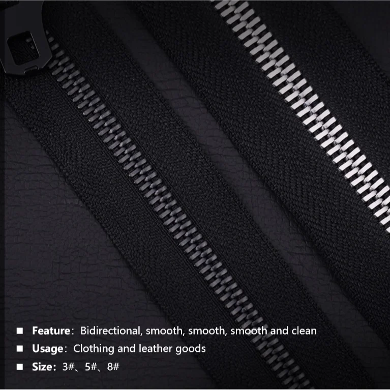 Wholesale #3 #5 #7 #8 #10 bag cremallera fermuar metallic zipper Custom logo zip metal jacket zipper