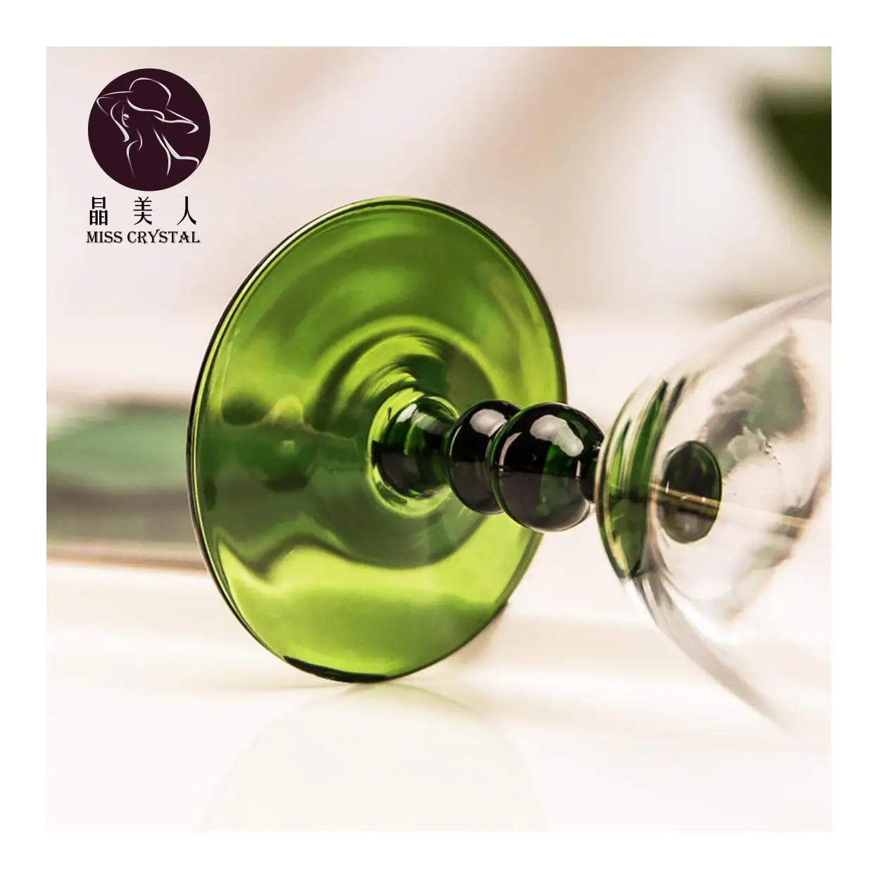 60/150ml Lead Free Retro Double Bead Rod Goblet Red Wine Glass Bantam Glass Household Champagne Glass