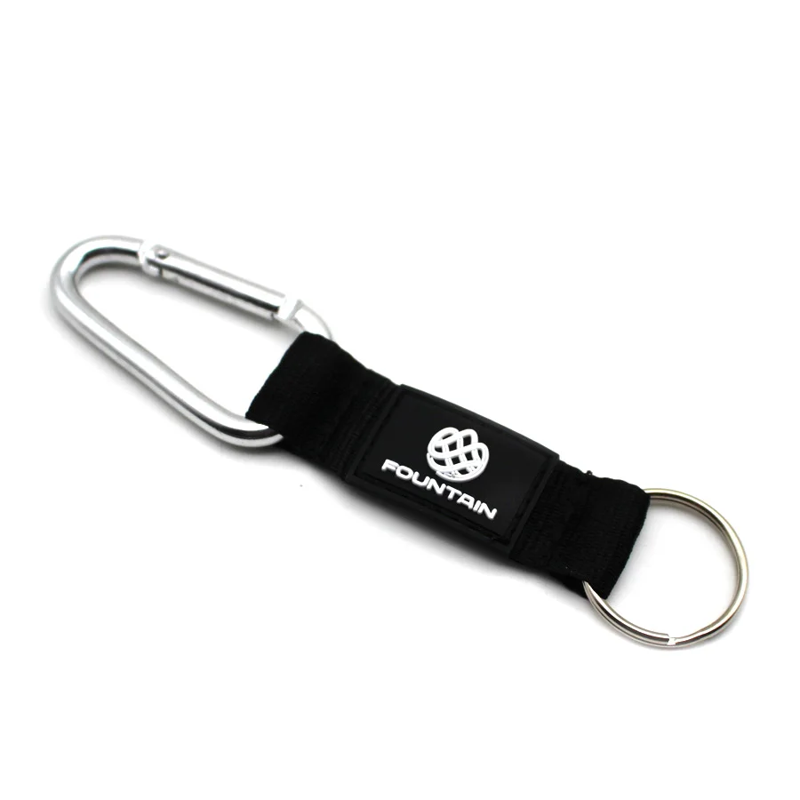 Promotional Aluminum Carabiner Keychain Lanyard Carabiner With PVC Polyester Strap