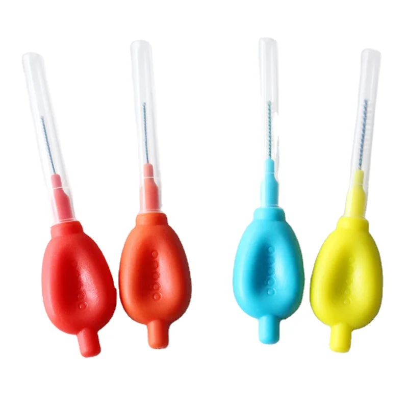 High Quality Colorful Cheap Orthodontic Dental Toothpick Brush Disposable Interdental Brush With Head Cover for Teeth Cleaning