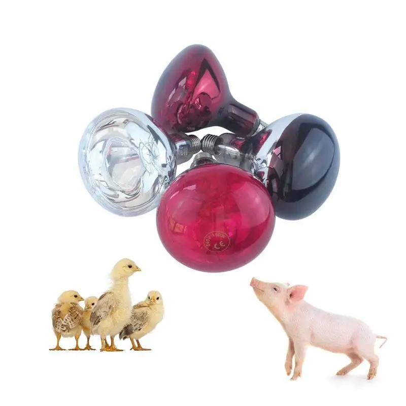 Wholesale pigpen nursery warmer 150W heat lamp pigsty animal cages pig farming infrared heating lamp 100W for piggery equipment