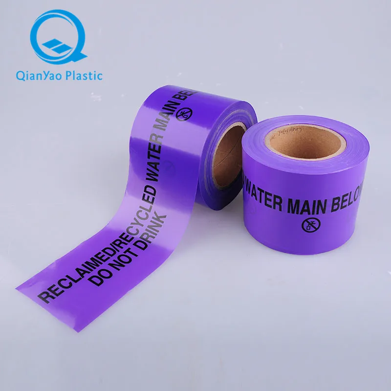 Purple/Lilac Reclaimed Water/Recycled Water Warning Tape Underground Sleeve Tape For Tube Mains Marker