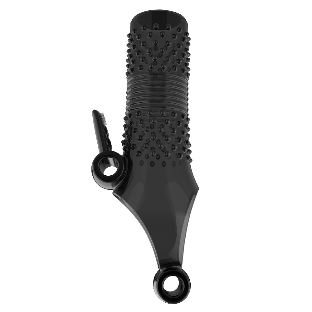 2022 The Latest Dual Channel Silicone Vibration Spike Sleeve Couple Sex Silicone Penis Extension Sleeve Reusable Condom