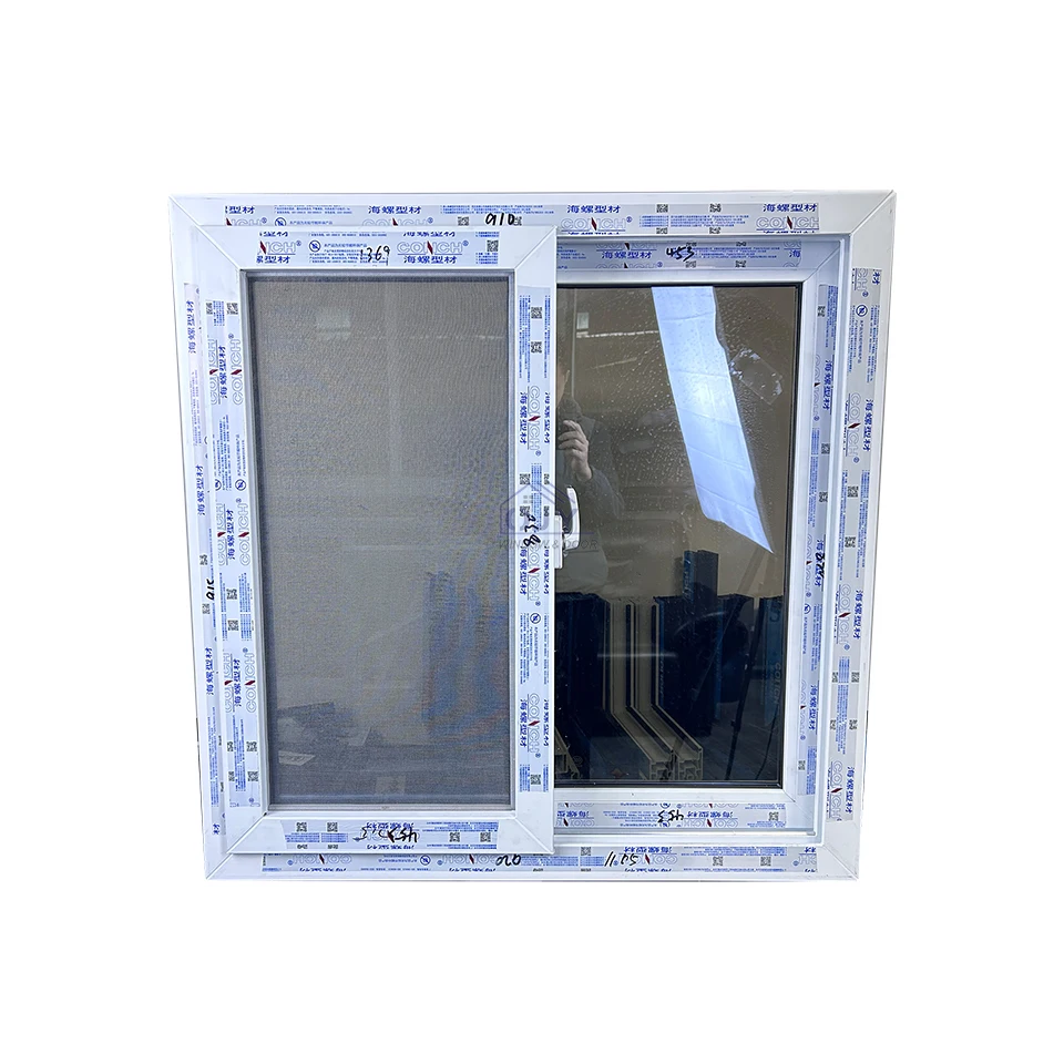 Factory Direct Sale Popular Safety Toughened Hurricane Impact Double Glass PVC Window For Home
