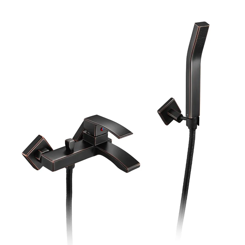 Bath Room Brass Waterfall Handle Shower Set Faucet Column