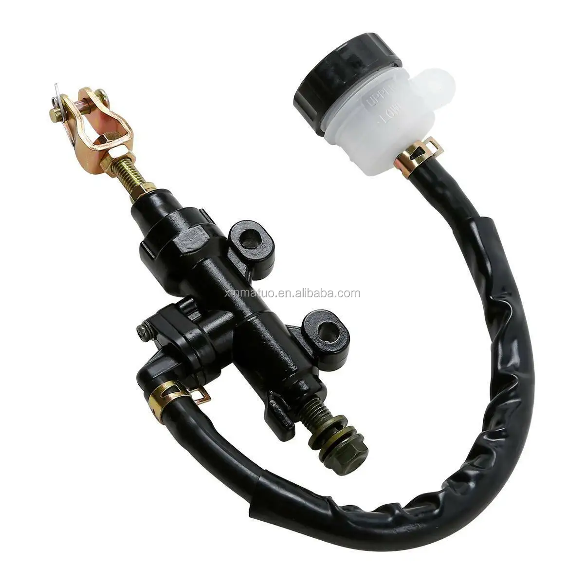 Quad ATV Silver Rear Foot Brake Master Hydraulic Cylinder Pump With Reservoir