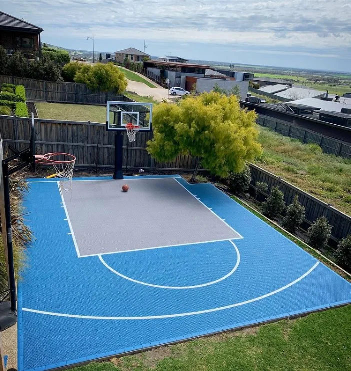 Quickly install cushioned design diy sport synthetic modular tartan mobile basketball court price