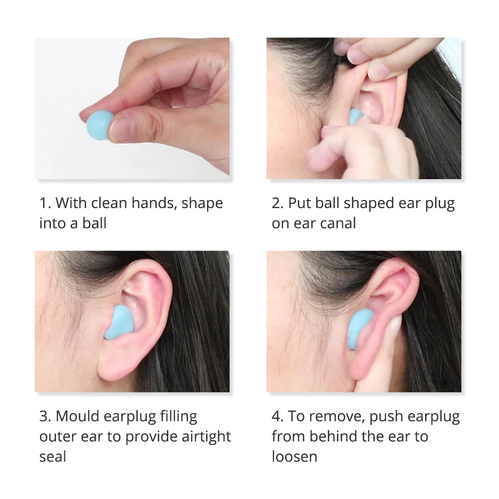 6 pairs Soft Silicone Earplugs Premium silicon Ear Plugs Protection from Water and