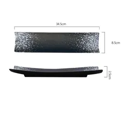 Color Changing  Ceramic Rectangle Dessert Jewelry Plate Dish Salad Storage Tray