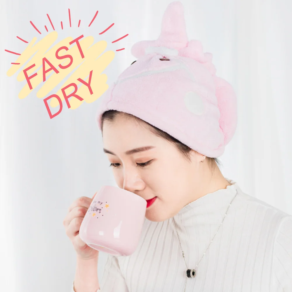 Promotional Custom Reusable Shower Super Absorbent Microfiber Dry Hair Drying Cap