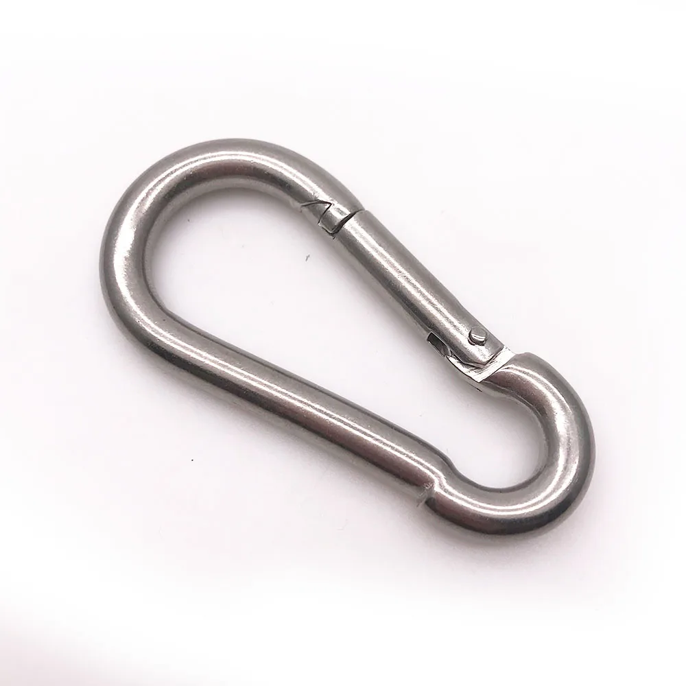 BT-245 8CM Din5299 FromC Heavy Duty 8X80mm Metal Snap Hook 304 Stainless Steel Carabiner Mousqueton