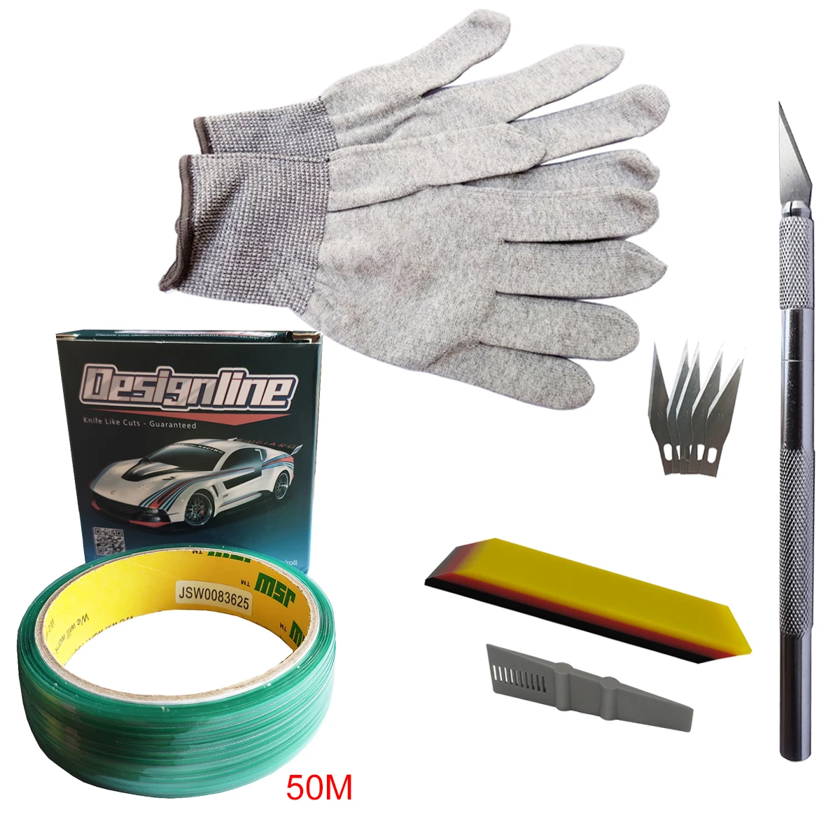 Film PPF Cutting Line Carbon Fiber Window Tint Stickers Cut Tool Kit