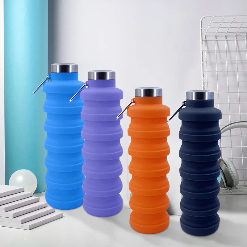 700ML Custom Eco-friendly Leakproof Collapsible Silicone Outdoor Sport Water Bottle