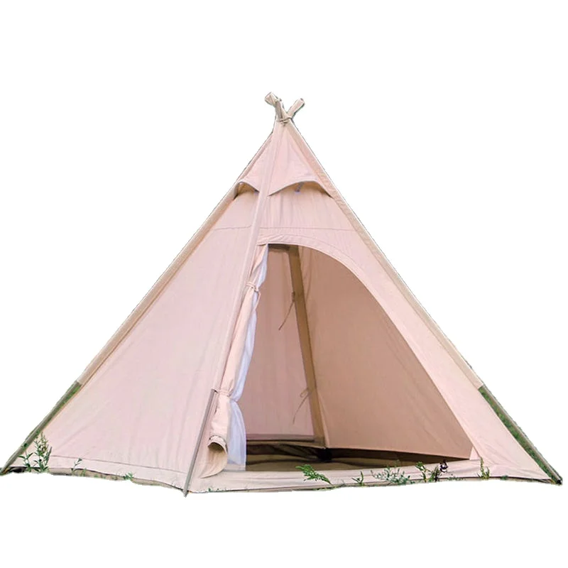 Brand New Product  High Quality 1 - 2 Person Three-season Cotton Canvas Camping Pyramid Foldable Camping Tent