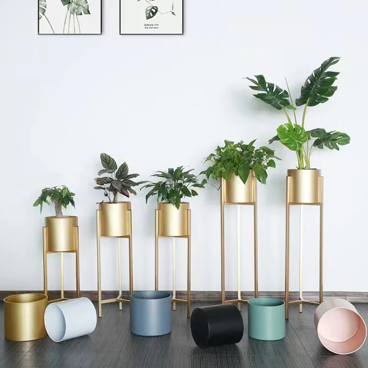 Modern Flowers Mini Plant Pot Indoor Flower Hydroponic Container Vase Metal Iron Flower Pot Stand planter