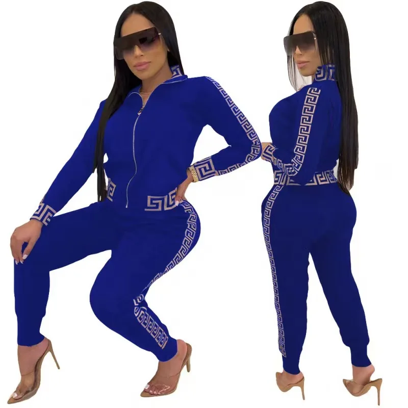 High quality winter tracksuits for ladies woven  Women Elegant Two -Pieces Suit Sets Female Stylish Plus Size