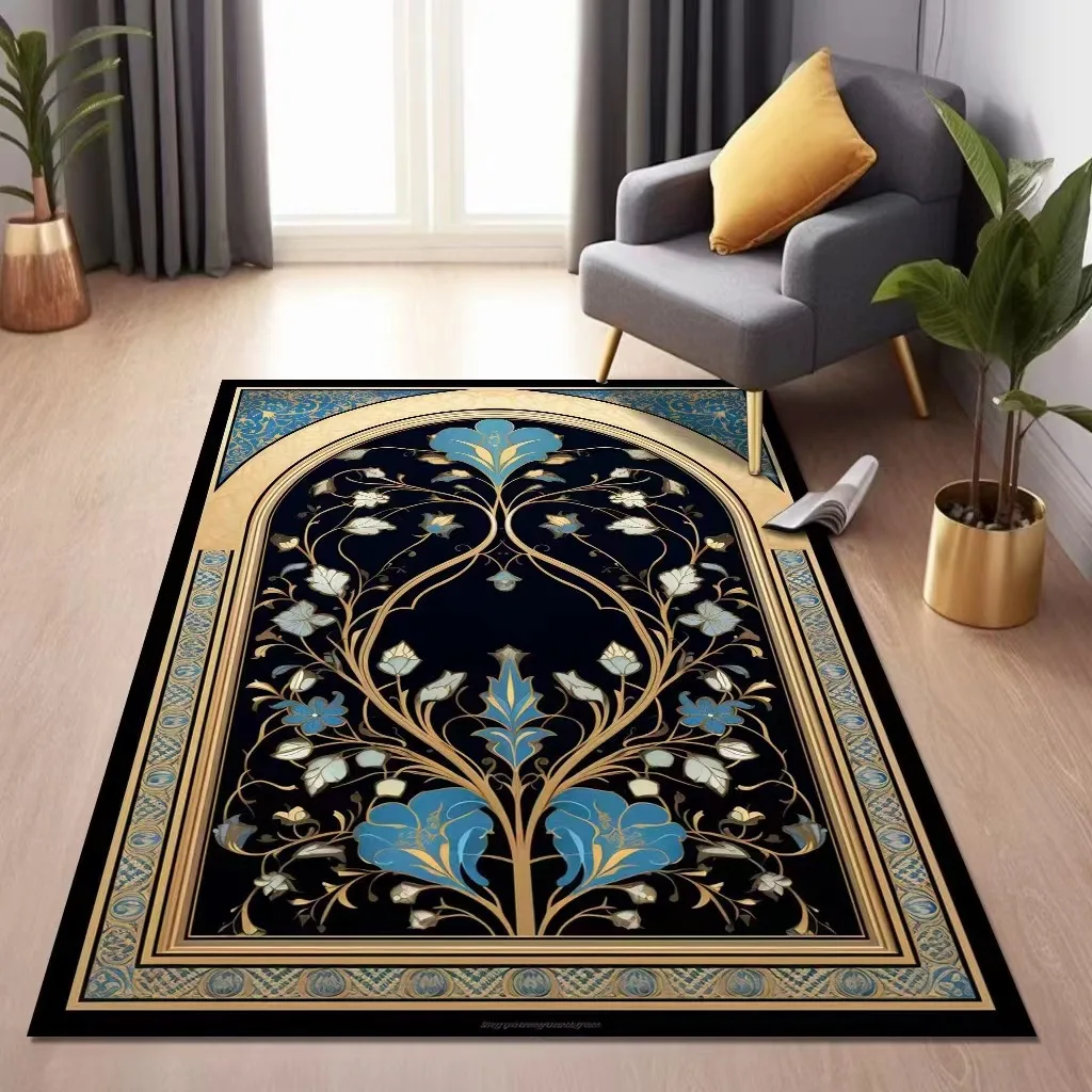 Wholesale Eid Ramadan Carpet Kneel Worship Mat Middle Eastern Carpet Portable Foldable Floor Mat Ethnic Ritual Prayer Mat