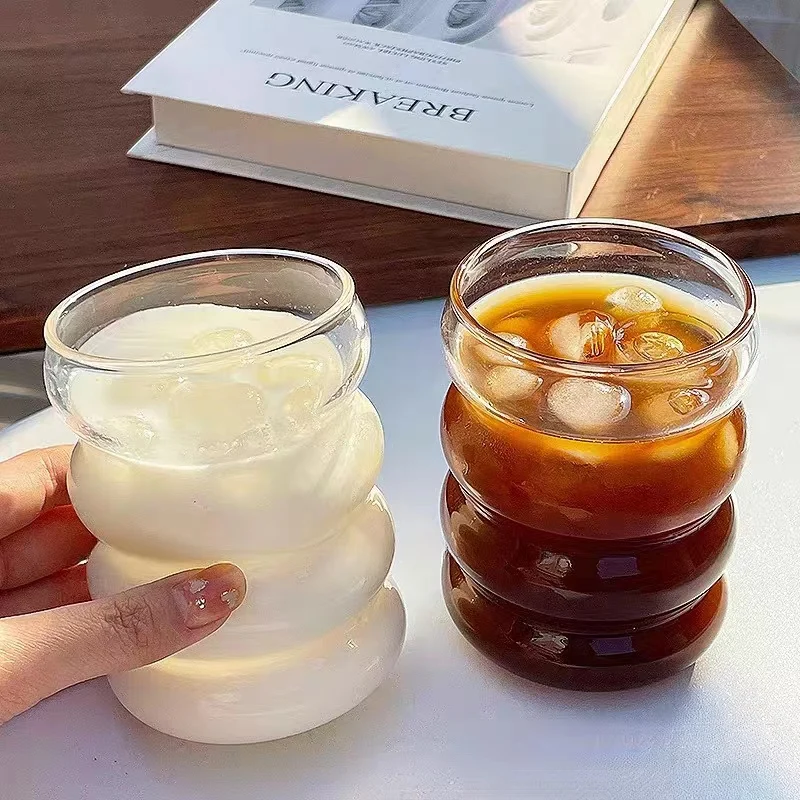 Caterpillar Glass Coffee Cup Vintage Drinking Entertainment Dinnerware Glassware Beverage Cups For Water Fruit Juice Wine Beer