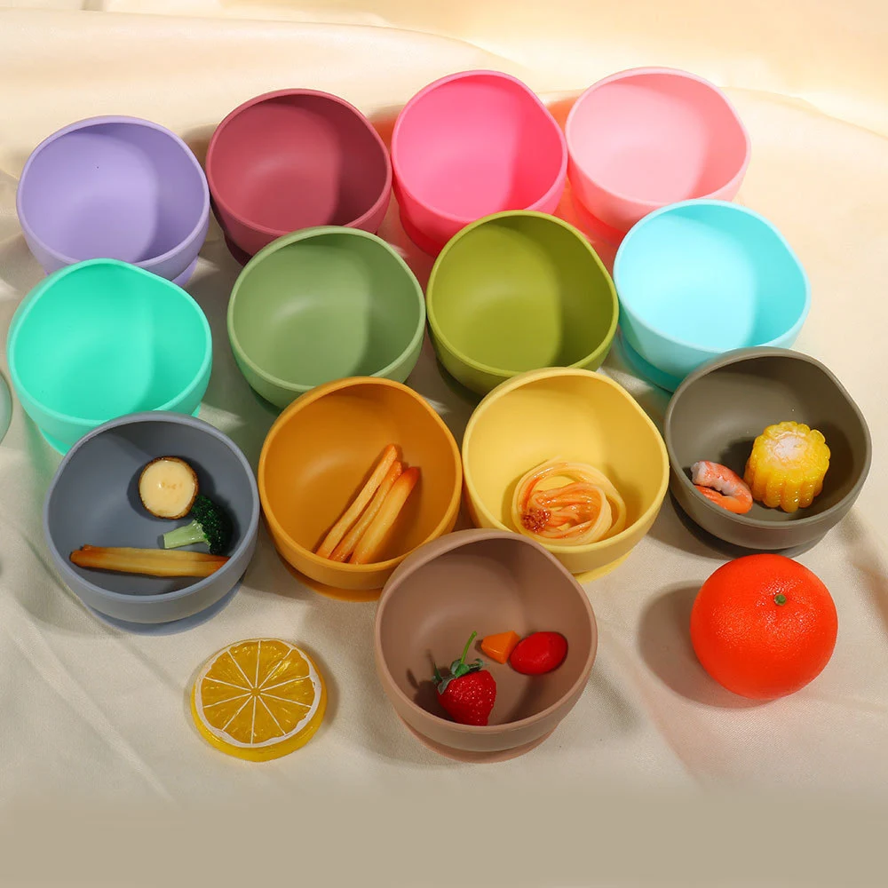 Wholesale environmental protection custom baby silicone tableware bowl snack cup baby Tableware Feeding Set