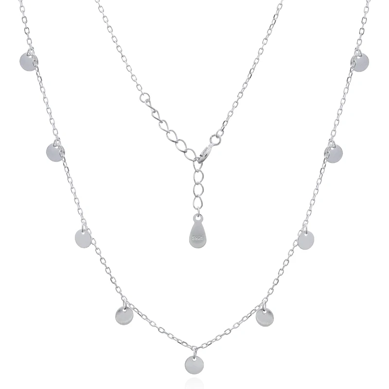 Silver Plated 925 Silver Chain Necklace Disc Coin Necklace Wholesale