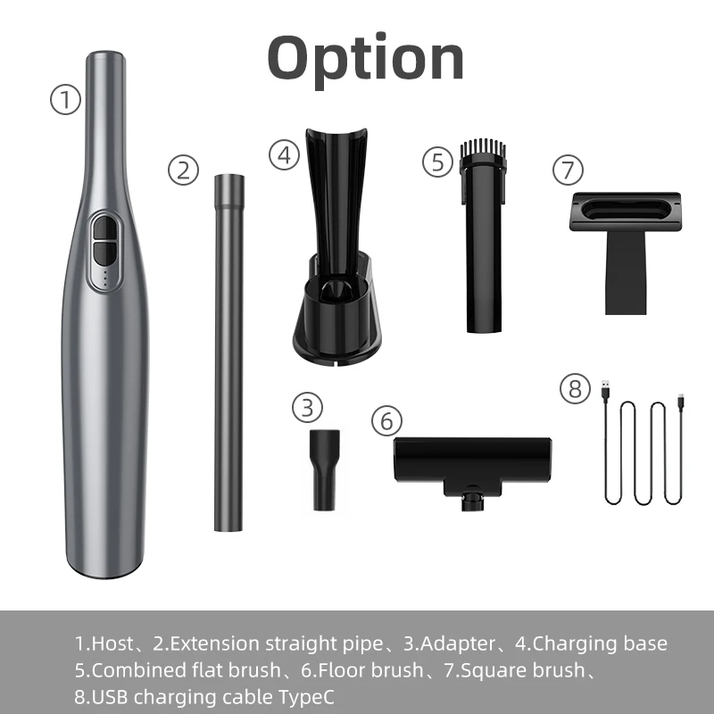 2 in 1 Low Noise Handheld 85W 11.1V Household Portable Vacuum Cleaner