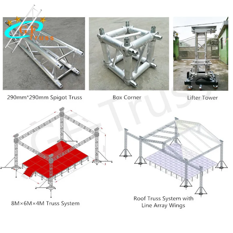 Aluminum Alloy Spigot lighting Truss Display Structure for Event Wedding DJ Performance