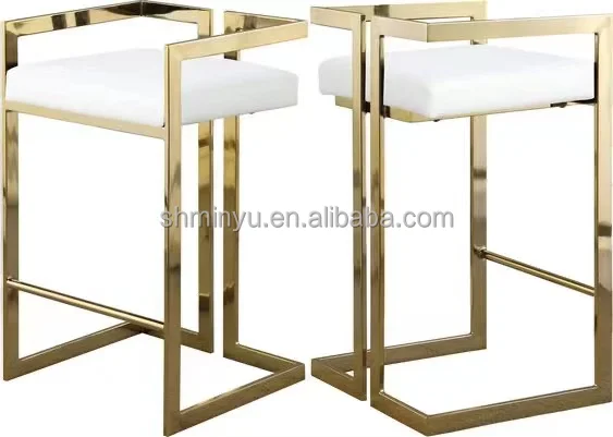 Modern Simple and Luxury Stainless Steel Bar Chair, Bar Home Front Desk Island Platform High Bench