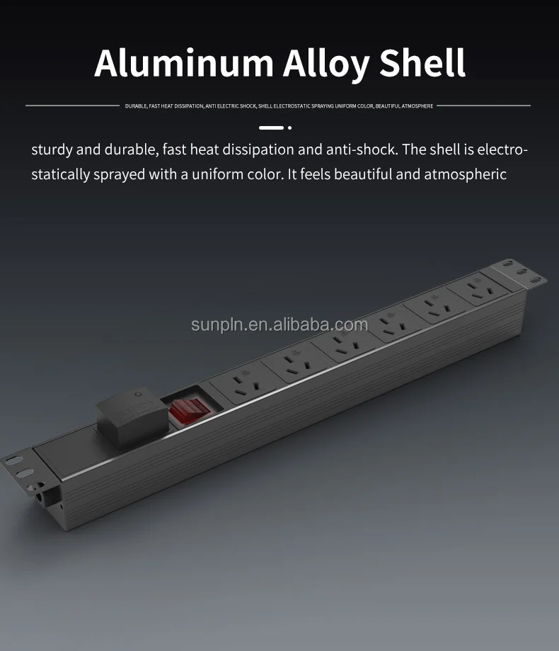 IT room industrial socket rack aluminium PDU 10A 3C electrical equipment4