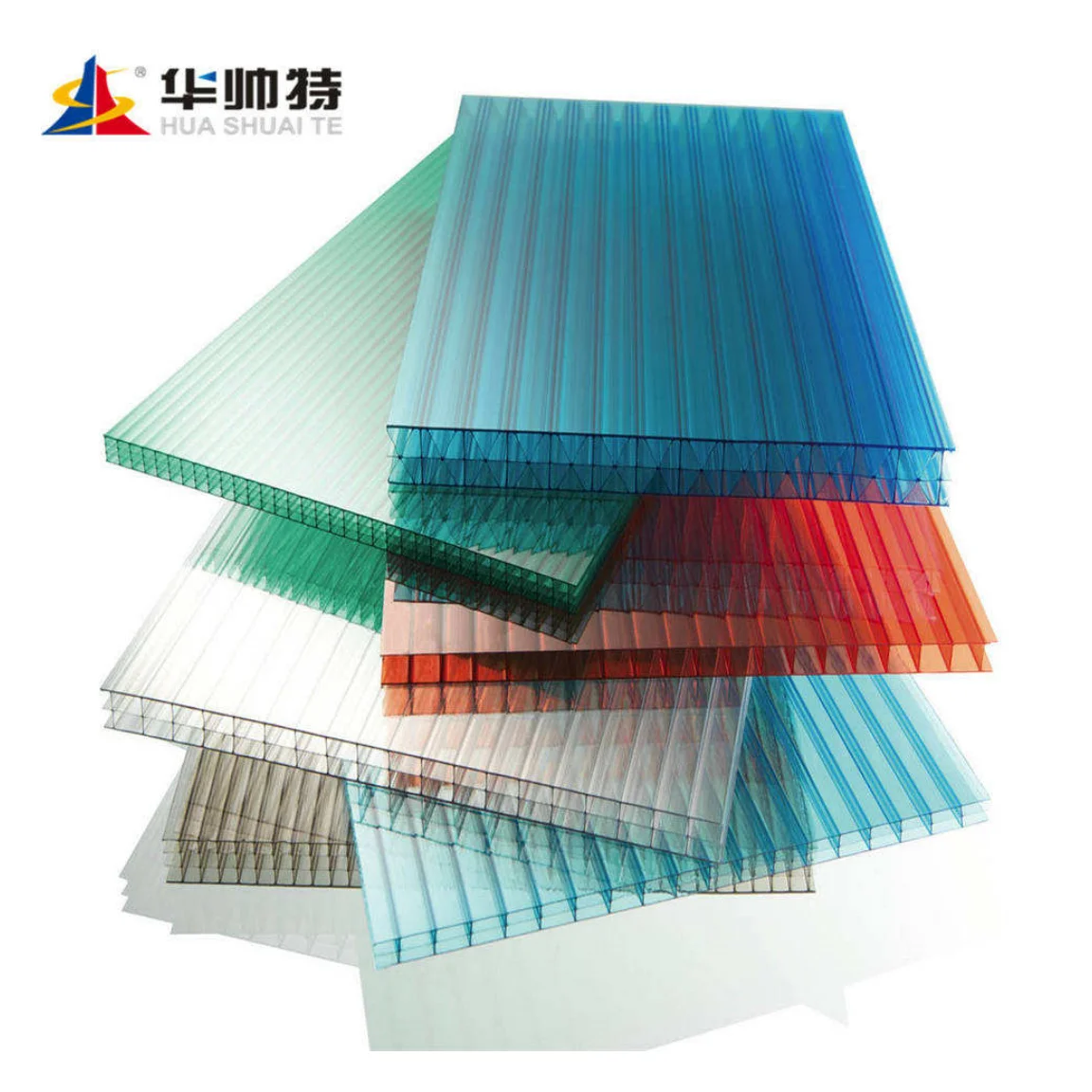 HUASHUAITE clear weather resistant pc soundproof hollow polycarbonate roofing sheet for greenhouse