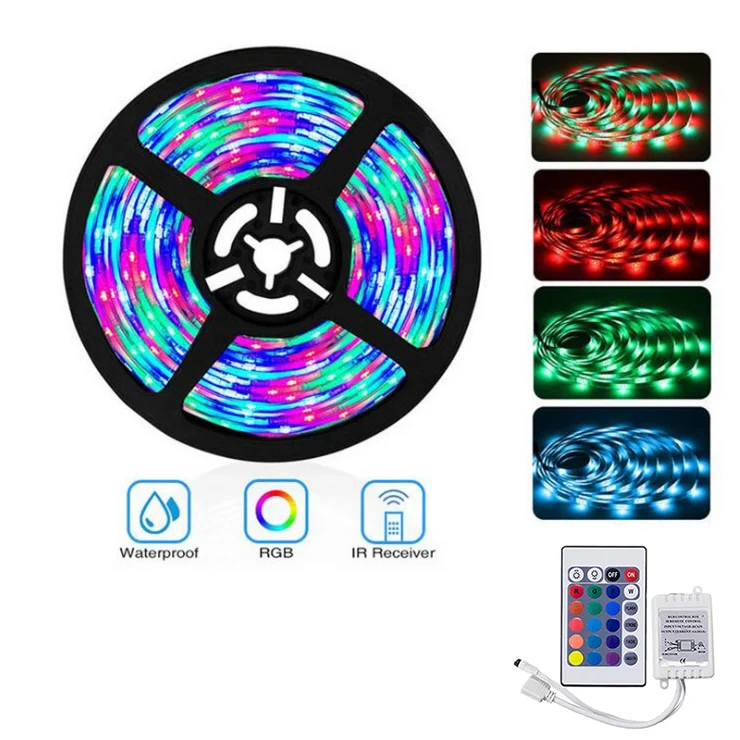 12 В smd 5050 2835 rgb светодиодная полоса освещения Набор 24 клавиши 44 ИК пульт дистанционного управления Светодиодные полосы комплект с адаптером